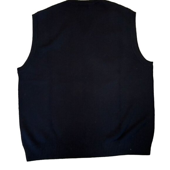 VTG 90's Lands End Sweater Vest Men's Size L Black Pullover - Golf Style #P1492 - Picture 4 of 9
